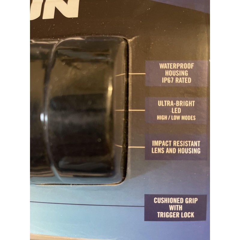 400 Lumen Rechargeable Waterproof LED Braun Spotlight, Black