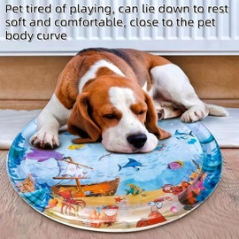 Sensor Water Play Mat for Pets,Water Sensor Play Mat for Cats Dogs,Thickened Cat Play Mat,Interactive and Portable Dog Water Mat,Cat Water Mat with Fish,Cat Cooling Mat with Inflator