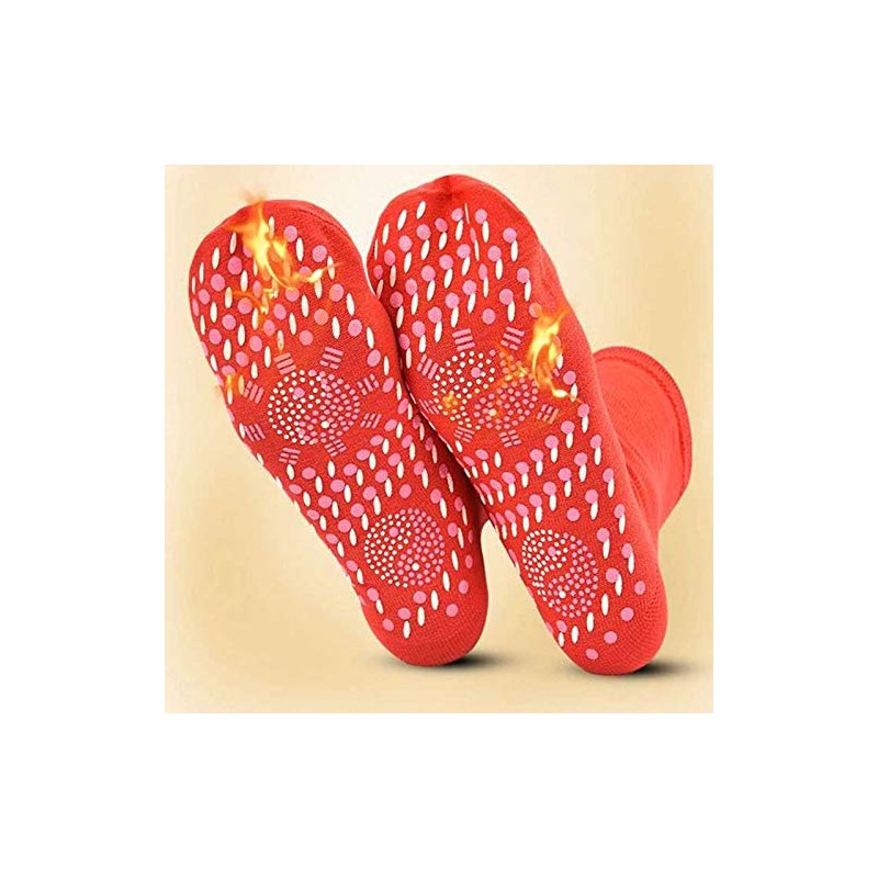 Shop Unisex Magnetic Self Heating Yoga Socks - Red
