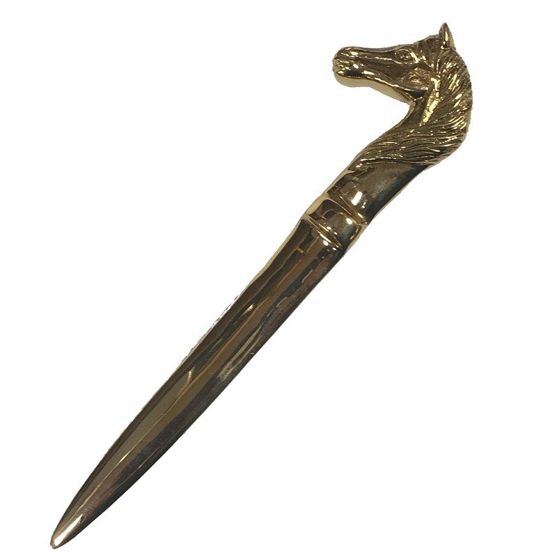 Schooner Bay Co. 6-1/4" Solid Polished Brass Horse Head Letter