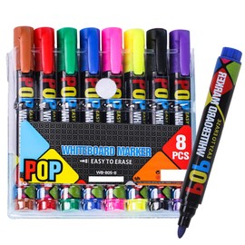 Rnigra Whiteboard Pens 8PCS, Whiteboard Markers, White Board Markers Erasable, White Board Pens Colour, Dry Erase Marker Perfect for Home, School or Office, for Writing on Window, Glass