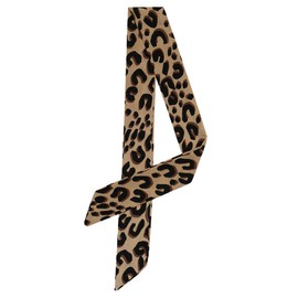 sourcing map Women's Skinny Scarf Thin Long Neck Scarf Fashion Leopard Headband Neckerchief, brown