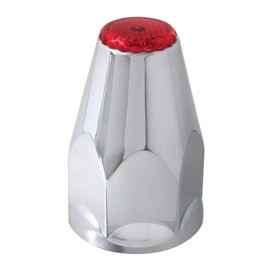 GG Grand General 10324SP Screw-in Chrome Plastic Nut Cover w/Red Reflector, Set of 10