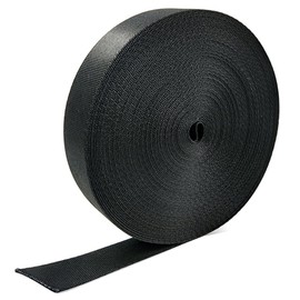 Marsway Nylon Webbing Strap 20 yard x 1 inch (Length x Width), 0.04 inch Thickness Black Flat Heavy Fastening Strap for Bags, Slings, Belts, Outdoor Equipments, Clothes and Accessories