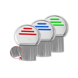 3-Pack Stainless Steel Lice Combs - Effective Nit and Dandruff Removal Tool for Kids and Adults