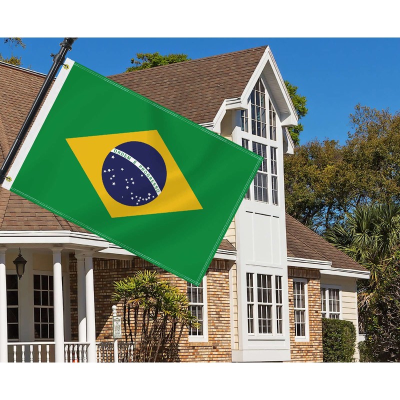 2×3 FT Brazil Flag,Medium 60×90 CM Brazilian Outdoor Banner,100D Decor,Doube