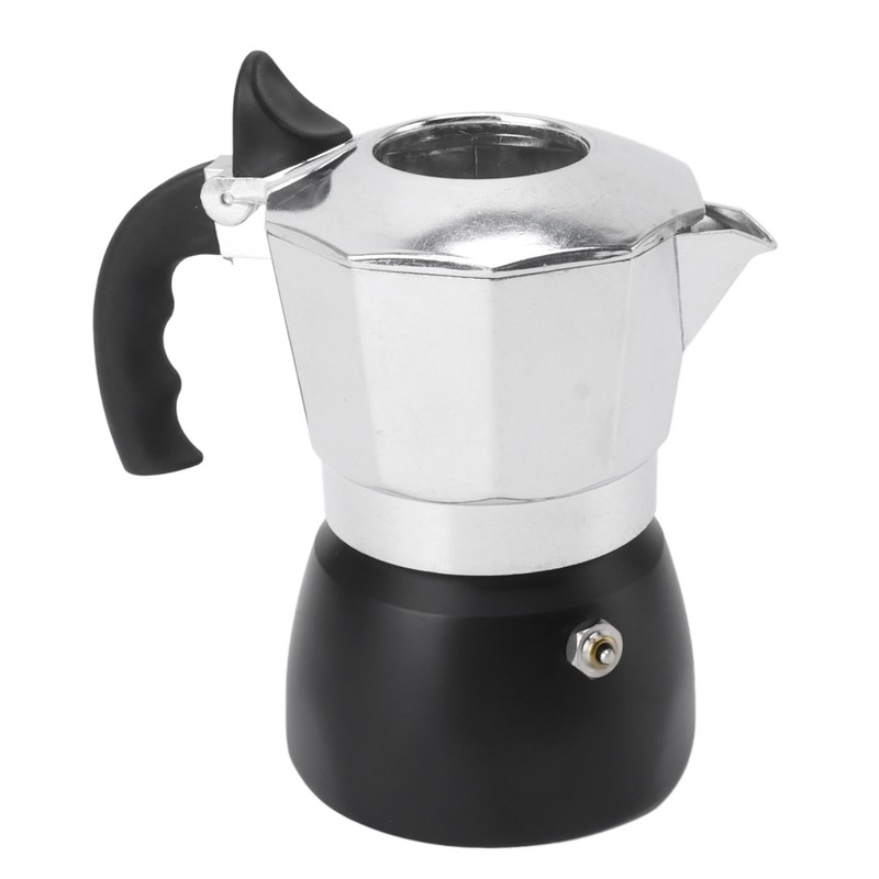 Moka Pot with Double Valve 150ML octagonal Aluminum Moka Stovetop