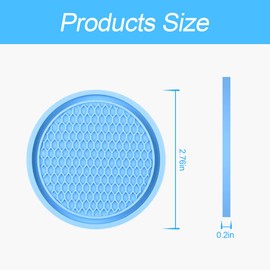 4 Pack Car Cup Holder Coaster, 2.75 Inch Diameter Non-Slip Universal Insert Coaster, Durable, Suitable for Most Car Interior, Car Accessory for Women and Men (Blue)