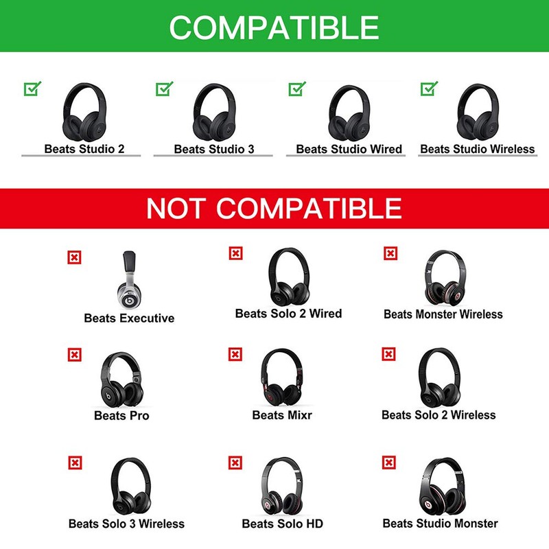 Professional Replacement Ear Pads,Earpads Compatible with Beats Studio 2.0 &
