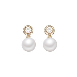 Pearl Earrings for Women Sparkle Rhinestone Pearl drop Earrings Pearl Tassel Earrings Dainty Freshwater Pearl Dangle Earring Pearl Earrings Bridal Wedding Birthday Christmas Jewelry (A)