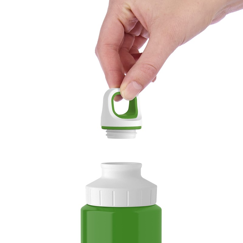 Emsa N3010400 Drink2Go Lightsteel N30104 Water Bottle, Stainless Steel, Green/Drop