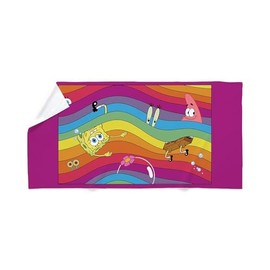 CafePress Spongebob: Wavey Rainbow Large Beach Towel, Soft Towel with Unique Design