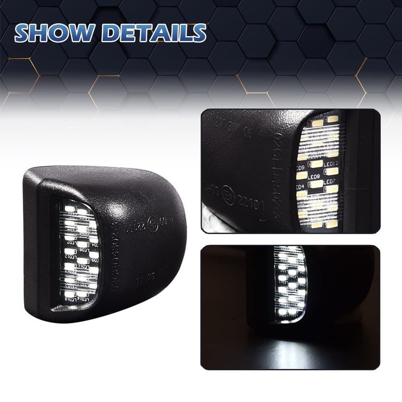 PIT66 License Plate Light, Compatible with 99-13 GMC Sierra 1500/99-14