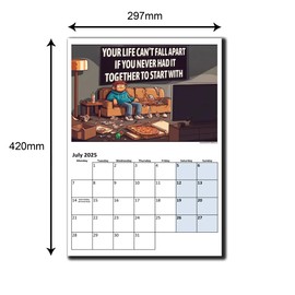A4 Wall Calendar - Choice Of Designs And Sizes - Demotivational Quotes Funny Calendar - A3 when opened - Hilarious Office Demotivation 2025