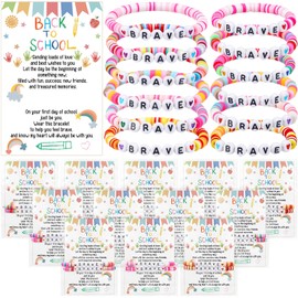 Landical 12 Set Mommy and Me Bracelets Matching Beaded Wish Bracelets Jewelry Colorful Mom and Mini Heart Clay Bead Gifts for Birthday(Pink)