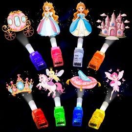 POPOOO 24PCS Princess Party Favors-LED Finger Lights：Glow-in-the-Dark Light-Up Toys Bulk for Kids,Pink Princess Birthday Party Decorations Supplies, Party Goodie Bags Stuffers, Classroom Prizes