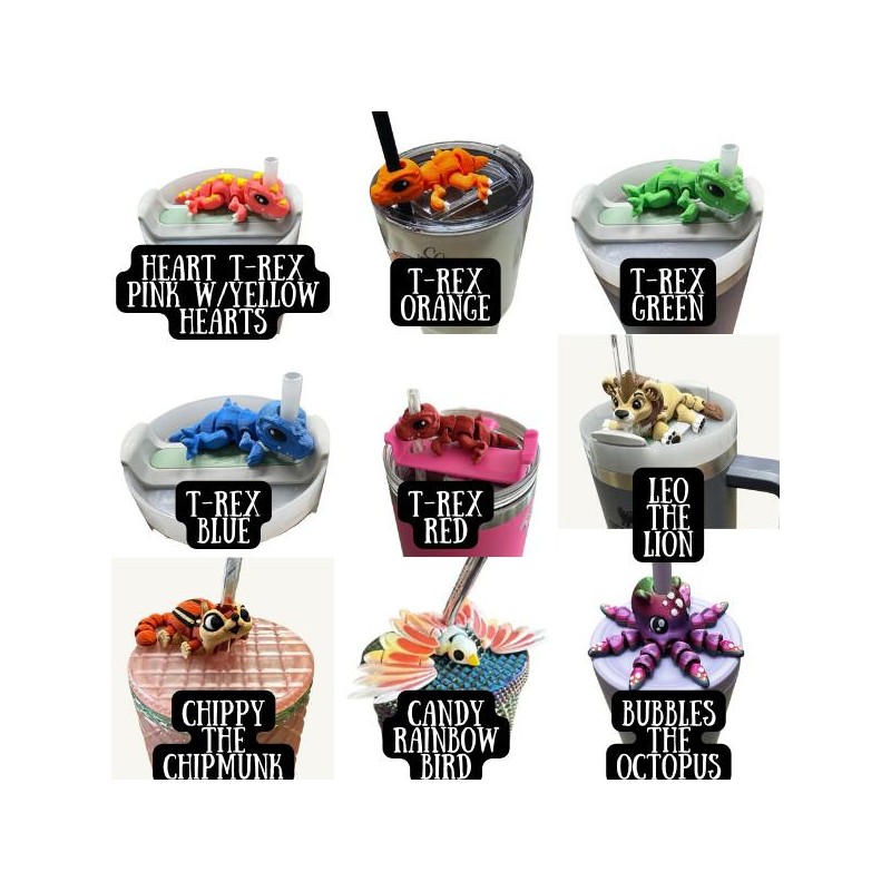 Tonsofprintz Tumbler Buddies - 3D Printed Flexi Animals - Tumbler/Drinkware