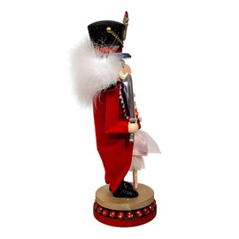Kurt Adler 15" Hollywood Nutcracker Prince with Clara – Red & Blue Christmas Nutcracker with Sword, Pink Clara Doll, Wood and Resin Collectible