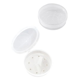 LYHMHAMY Puff Case, Makeup Sponge Case, Set of 2, Storage Case, Transparent, Breathable, Makeup Supplies, Dustproof, Protection, PP Material, Portable, Travel, Round Size, Diameter 2.4 inches (6.2 cm)