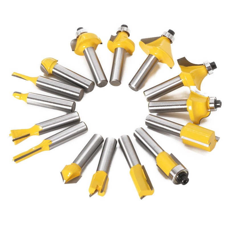 CHCYWJGJ Router Bits 15 Pieces Set, 15 Pcs 1/2in Shank