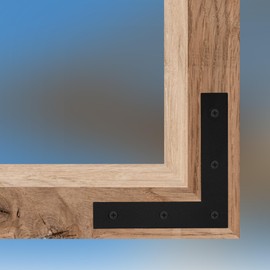 KOTARBAU® Set of 2 Flat Angle 120 x 120 x 24 mm Flat Connector Black L-Shape Powder-Coated Steel Corner Connector Wood Angle Heavy Duty Angle Connector Angle Plate Mounting Angle Furniture Angle