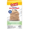 Glad Tall Kitchen Trash Bags 13 Gallon, MaxStrength Recovered Plastic