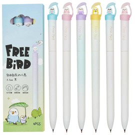 Maydahui 8 Pcs Cool Free Bird Pens with Silicone Tree Leaves Style Smooth Writing Twist Pen 0.5mm CS Double Tip Black Ink for Office Desk Decoration