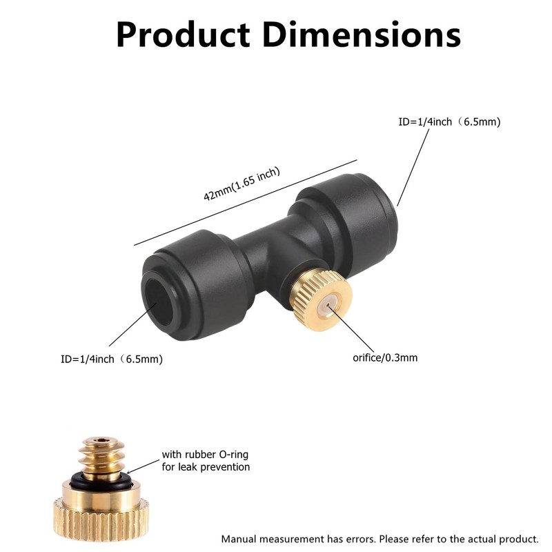 20 pack 1/4 Inch Misting Nozzles Kit Include 8 Black