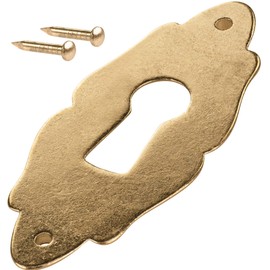 Gedotec Brass Key Plate | Key Rosette with Euro Lock | Vienna | Lock Rosettes - Cover for Locks | Pack of 2 - Key Bushings for Furniture Cabinets Including Mounting Material