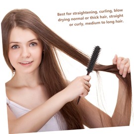 Vaguelly Barber Bristles Round Hair Brush for Hairdressing Ergonomic Design for Blow Drying Styling Comfortable Painless Bristles for Curly Hair Lightweight Portable Comb