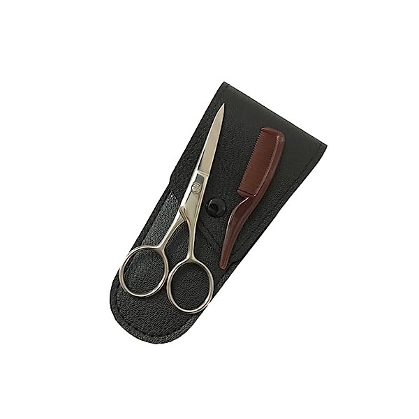 Stainless Steel Mustache Beard Scissors Set Professional Eyebrow Trimming Shears