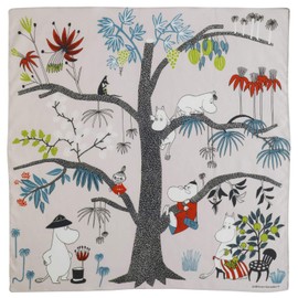 Quarter Report (MOOMIN) Moomin Handkerchief on the Tree, Pink, Approx. W 19.7 x H 19.7 inches (50 x 50 cm), 100% Cotton, Made in Japan