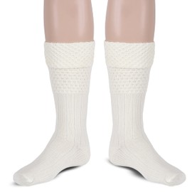Allsafe Traders Scottish Bubbles - Manguera de horno para hombre, calcetines acanalados para tallas de zapatos de Estados Unidos, Blanco, Large