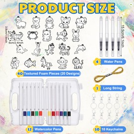 Crtin 40 Set 3D Art Craft Kits DlY Animals Foam Texture Painting Kit for Kids Puffy Paint Gift Magic Paint by Number Craft DlY Color Activity for Girls Boys Ages 4, 5, 6, 7, 8, 9, 10