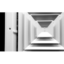 HVAC Premium 10 x 10 (in) HVAC Vent Cover - 4 Way Supply Grille - Duct Cover & Diffuser - Low Noise - for Ceiling - with Opposing Damper Blades [Outer Dimensions: 12'' Width, 12'' Height]