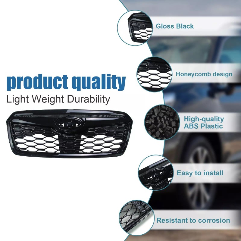 toptier_autoparts Front Grill Replace for 2019-21 Subaru Forester Gloss Black