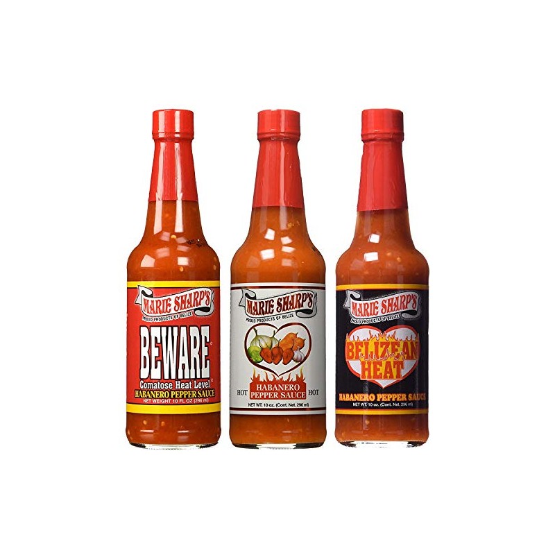 Marie Sharp's HOT HABANERO BEWARE COMATOSE and BELIZEAN HEAT Pepper