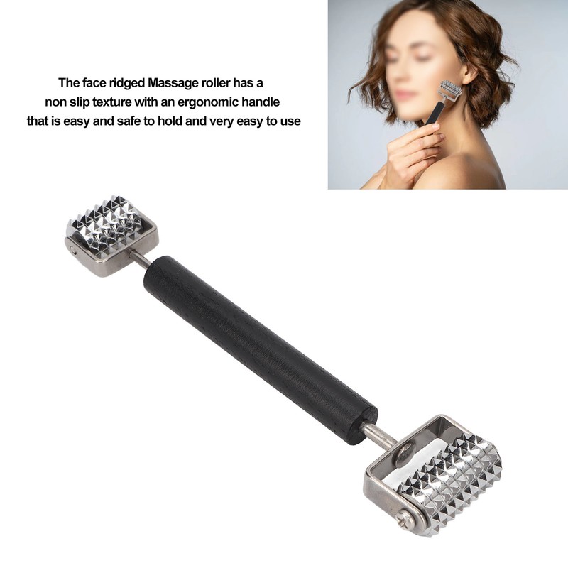 Face Massage Derma Roller Double Head Metal Ridged Derma Roller