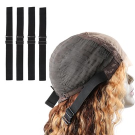 ELIHAIR Black Elastic Bands Adjustable Wig Band Wig Adjustable Straps 4pcs（32 * 3cm）