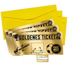 KAOTPO Voucher to Fill Yourself with Scratch Cards, Golden Ticket with Scratch Cards to Write Yourself, Gifts for Women, Travel Voucher (Pack of 3, Football Awards)