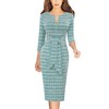 VFSHOW Womens 2024 Fall Work Business Dresses Tweed Crew Neck