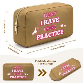 Cheer Leading Gifts for Women Cheer Makeup Bag Cheer Stuff Bags for Cheerleader Cheerleading Gifts Cheer Team Gift Appreciation Gift for Cheer Mom Cheer Gifts for Team Cheer Cosmetic Bag