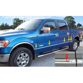 Made in USA! Compatible with 2009-2014 Ford F150 Platinum Crew Cab 5.5" Bed with Fender Flare Groove Insert Line Trim 1/2" Wide 12PC