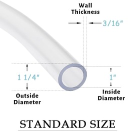 DAVCO 1" ID x 50ft Clear Vinyl Tubing, Low Pressure Flexible PVC Tubing, Heavy Duty UV Chemical Resistant Lightweight Plastic Vinyl Hose, BPA Free and Non Toxic