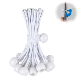 Tarp Bungee Straps with Balls 12 Inch,30 PCS Bungee Cords Ball Ties Heavy Duty Tarp Tie Down Bungee Cords for Canopy, Camping, Shelter,Gazebo,Projector Screen,Tent Poles with UV Resistant