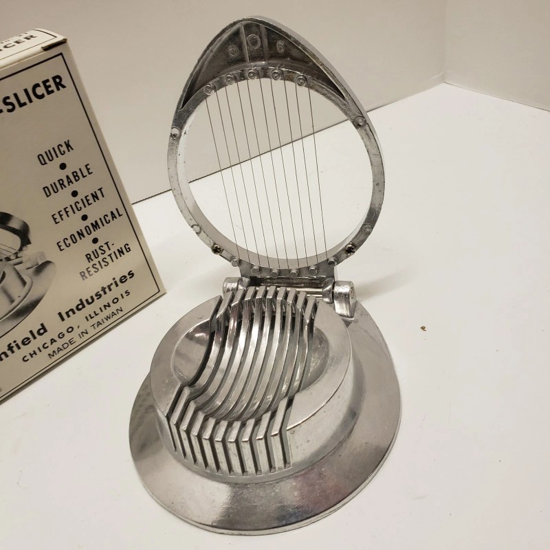 BLOOMFIELD VINTAGE BLOOMFIELD- EGG SLICER CAST ALUMINUM, STAINLESS STEEL WIRES