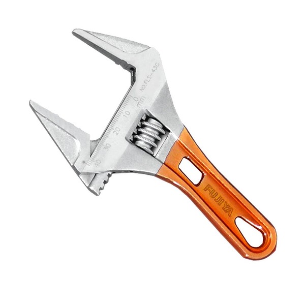 43mm Wide Jaw Adjustable Wrench Compact Stubby Fujiya