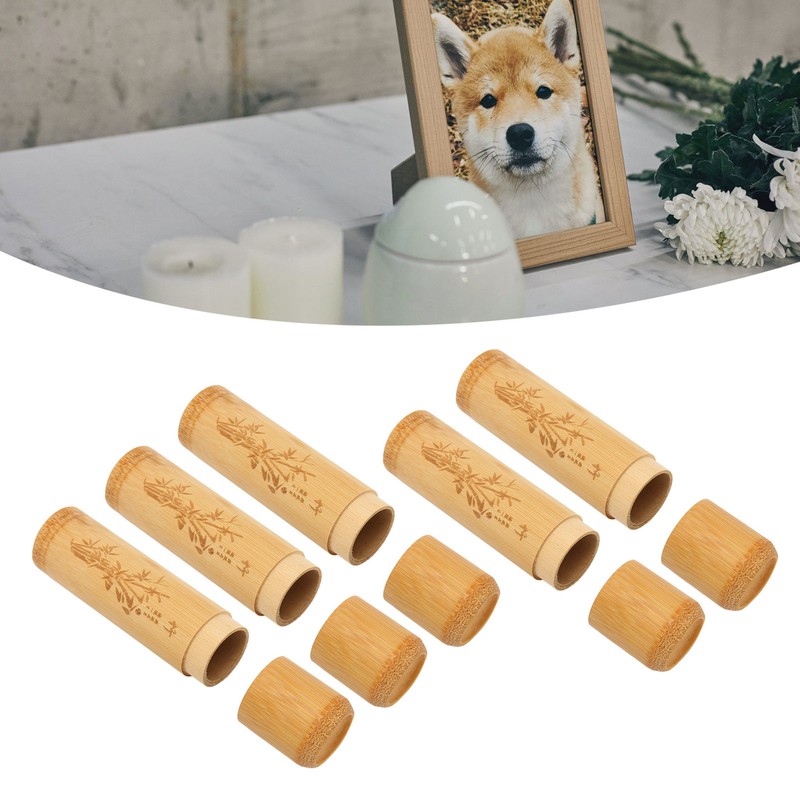 5pcs Pet Bamboo Urn Eco Friendly Memorial Small Urn for