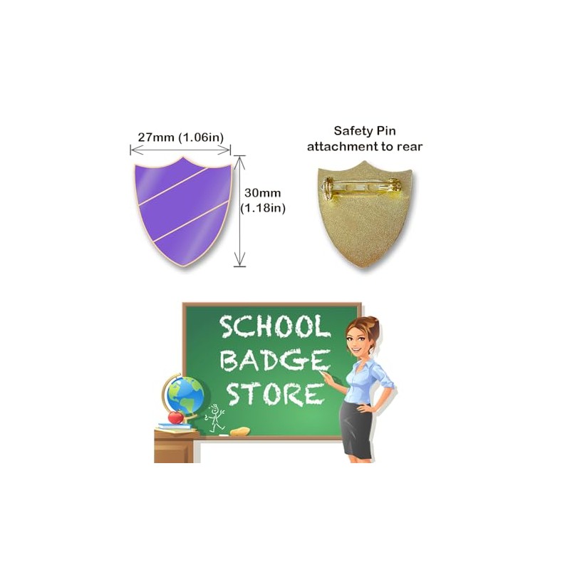 Prefect Shield School Badge - Enamel and Brass - Safety