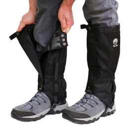 Pike Trail Adjustable Leg Gaiters - Lightweight, Waterproof - Leg Guards for Men & Women - Hiking Essentials Ideal for Hunting, Trekking & Fishing - Black - 1 Pair
